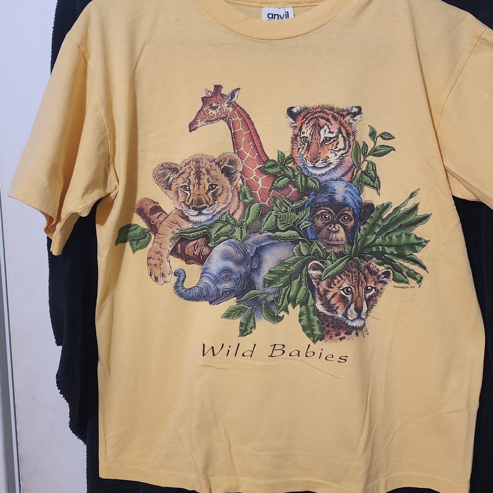 Vintage Anvil Kids Yellow Animal Graphic Tee